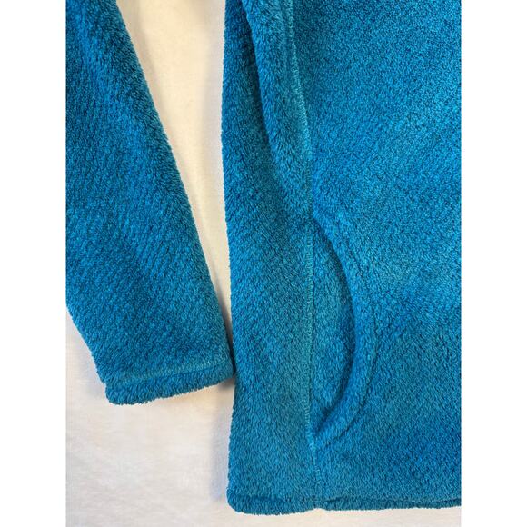 Patagonia Girls Snap T Fleece Pull Over Jacket Sweatshirt Fuzzy Green Pink XL 14 - Picture 4 of 6